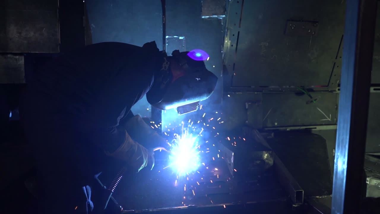 Welder working on a structural joint